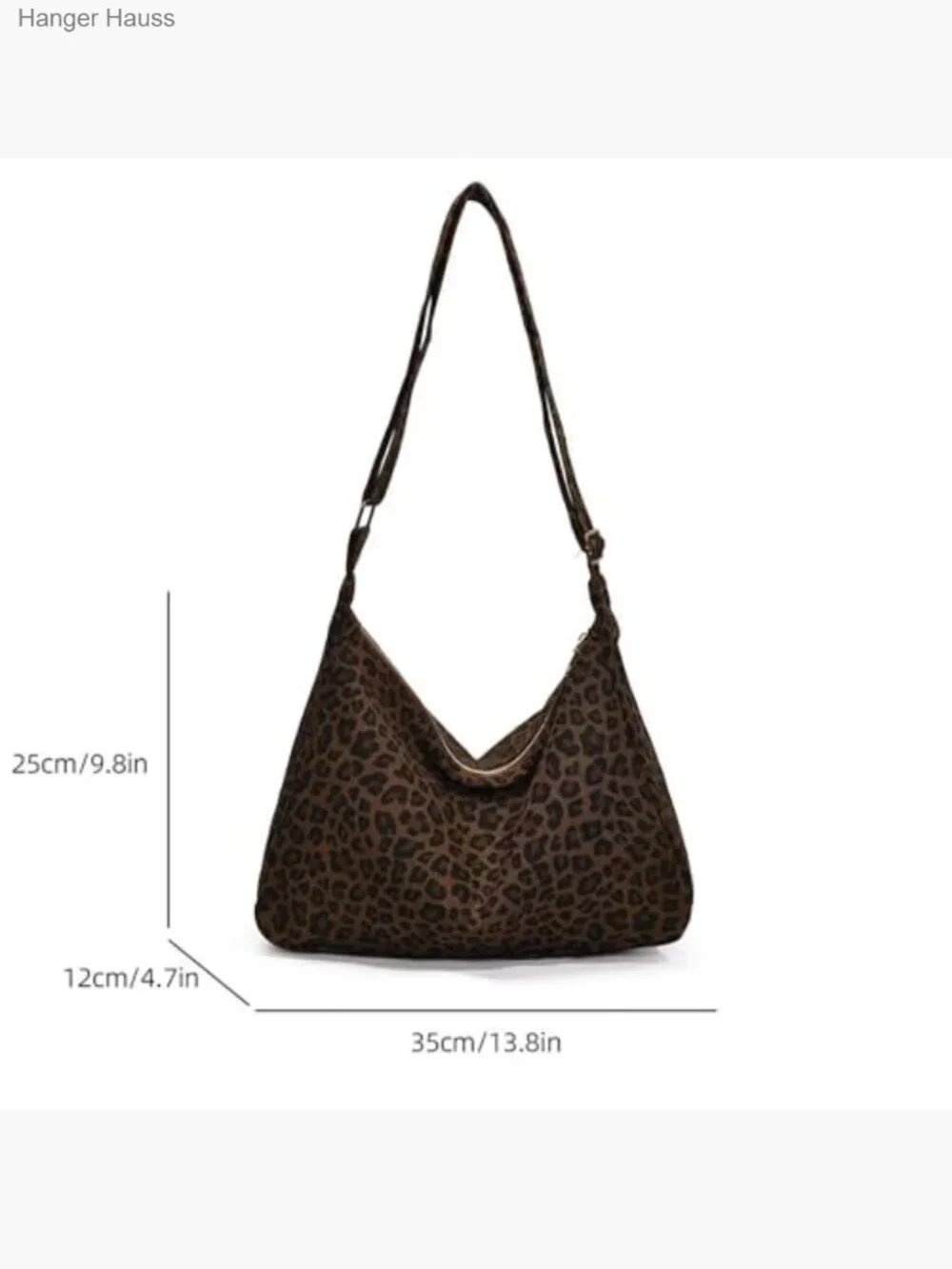 Canvas hobo shoulder bag with zipper, lightweight crossbody purse, daily use